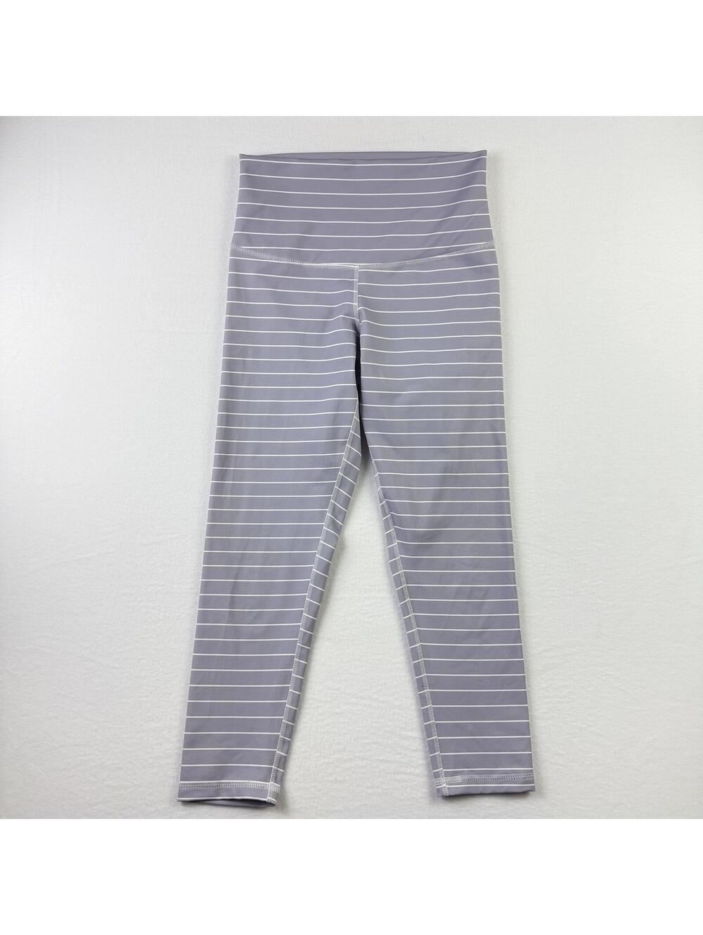 DYI Medium Gray and White Striped Bionic Leggings